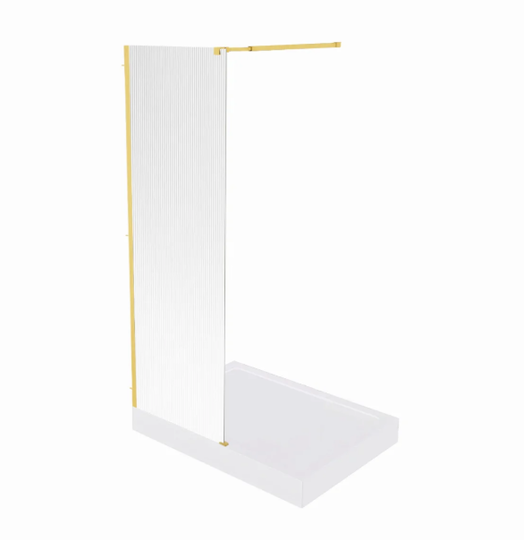 Душевая перегородка Bas Walk in SP-110-W-BG 110x190 матовое золото стекло волна