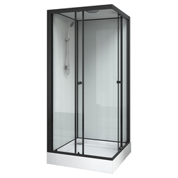 Душевая кабина Loranto CS-22110 90x90x205 профиль черный матовый
