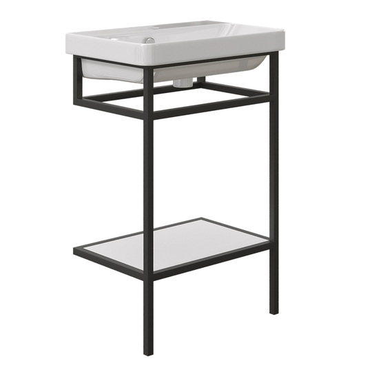 Консоль с раковиной Stworki Эстфолл 55 черный муар