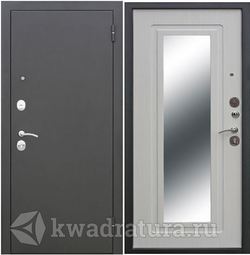 Входная дверь Феррони Гарда 6 мм Царское зеркало Муар/ Белый ясень