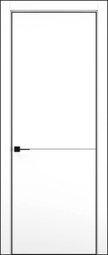 Межкомнатная дверь Hausdoors Минимализм 2 Керамик снежный ДГ черная кромка 4 стороны черный молдинг