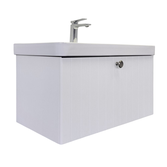 Тумба с раковиной Comforty Истра 80П ясень беленый