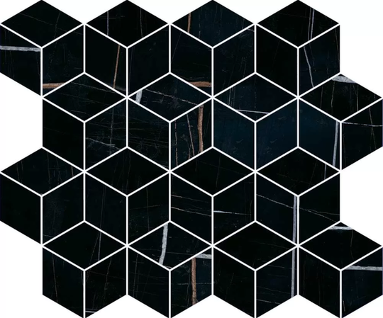Декор Kerama Marazzi Греппи черный мозаичный 45x37,5 см T017\14026