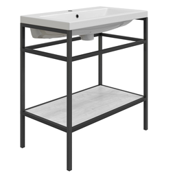 Консоль с раковиной Diwo Смоленск 80 северное дерево/черный муар