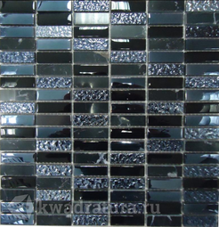 Мозаика стеклянная c камнем Bonaparte Super Line black 30х30