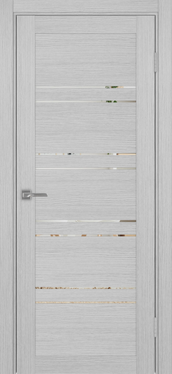 Межкомнатная дверь OPorte Турин 560 Дуб серый зеркало