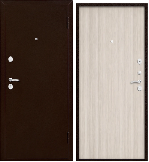 Входная дверь Промет Амбер Беленый Антик медь/Беленый дуб