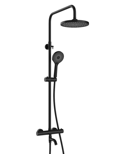 Душевая система Stworki Готланд S13170BK с термостатом черная матовая