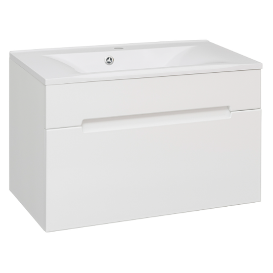 Тумба с раковиной Aqua de Marco Olivia 80 белая подвесная 1 ящик