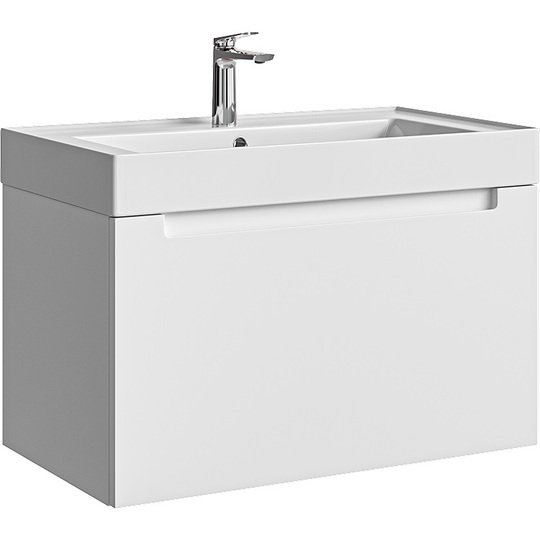 Тумба с раковиной Aqwella Ванкувер 81 белая подвесная