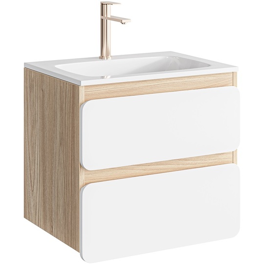 Тумба с раковиной Aqwella Vento 60 акация/белый