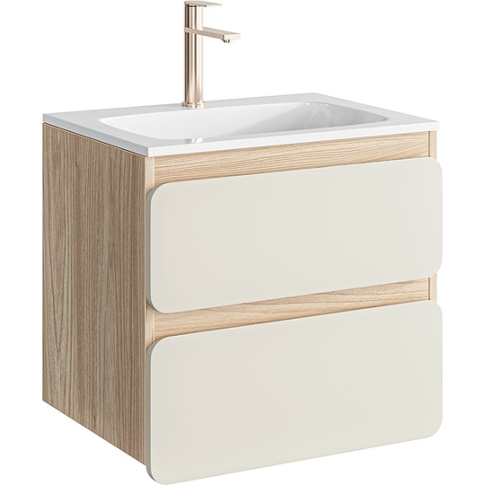 Тумба с раковиной Aqwella Vento 60 акация/морская дюна