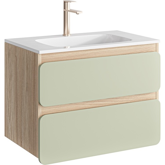 Тумба с раковиной Aqwella Vento 75 акация/шалфей зеленый