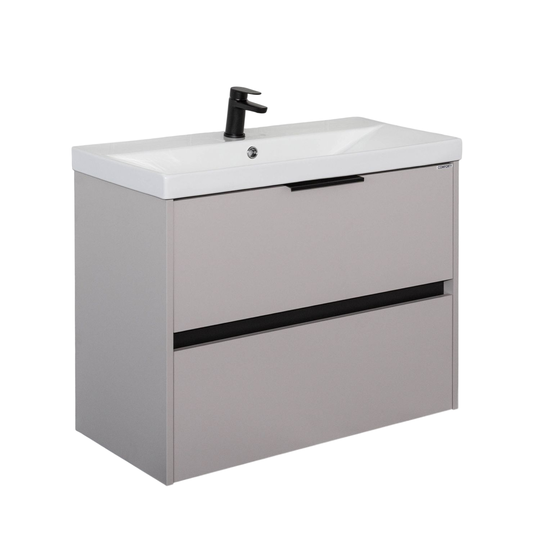 Тумба с раковиной Comforty Селенга 80 серый шелк