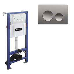 Инсталляция Veconi Frame V600 с кнопкой Flush V2 оружейная сталь матовая