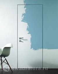 Межкомнатная скрытая дверь Invisible с полотном под покраску и скрытыми петлями кромка алюминиевая 4 стороны