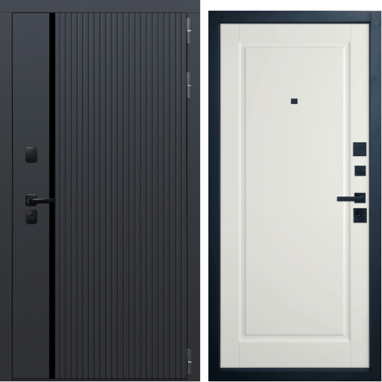 Входная дверь VFD Line Антрацит/Glanta Midwhite